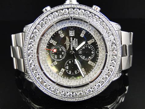 breitling watch with diamonds|custom diamond breitling watch.